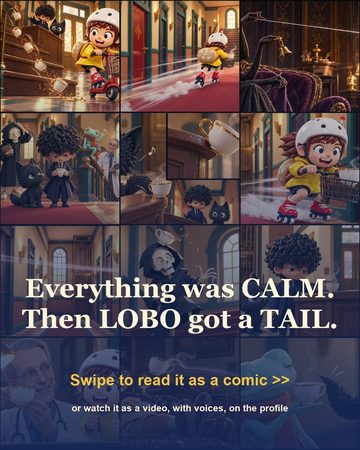 Cover of chapter 4: Everything was calm. Then Lobo had a tail.
